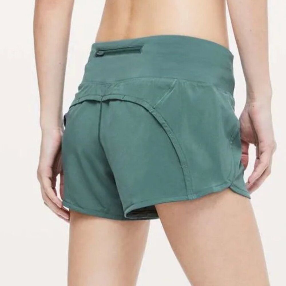 Lululemon Run Times Short II *4" Green Smoke Size 6